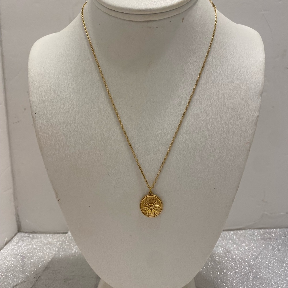 Gold Sun Pendant Necklace - Picture 3 of 7